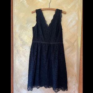 Ann Taylor Loft black lace bridesmaid dress / size 6